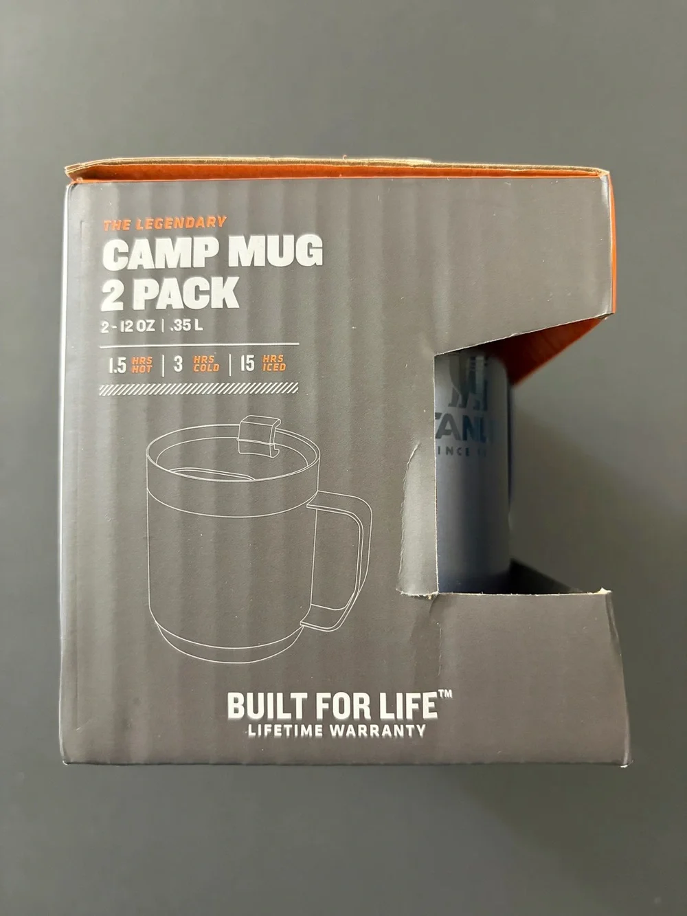 New Stanley Gray Camp Mug 2-Pack with Lids